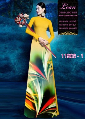 Vải áo dài hoa in 3D-DT 11903
