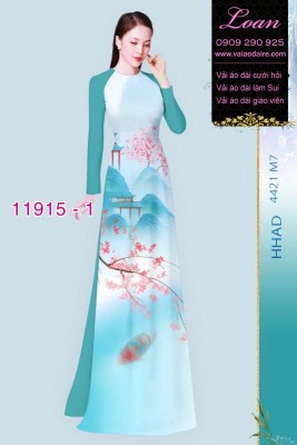 Vải áo dài hình in hoa 3D-DT 11915