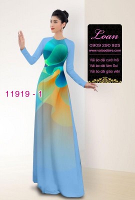 Vải áo dài hình in hoa 3D-DT 11919