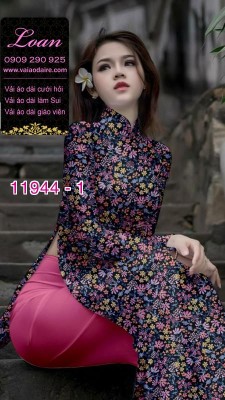 Vải áo dài hoa nhí in 3D-DT 11944