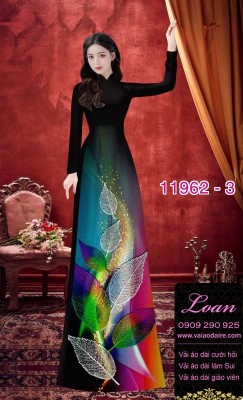 Vải áo dài hoa in 3D-DT 11962