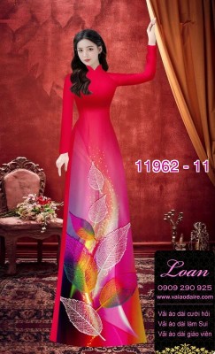 Vải áo dài hoa in 3D-DT 11962