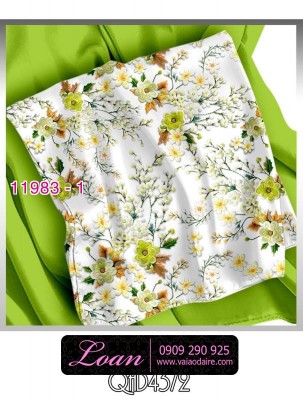 Vải áo dài hoa nhí in 3D-DT 11983