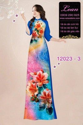 Vải áo dài in hoa 3D-DT 12023