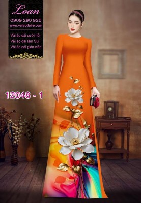 Vải áo dài in hoa 3D-DT 12048