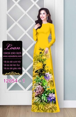 Vải áo dài in hoa 3D-DT 12054