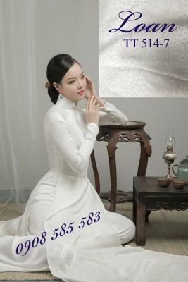 Vải áo dài lụa Tơ Tằm trắng-TTT 4723