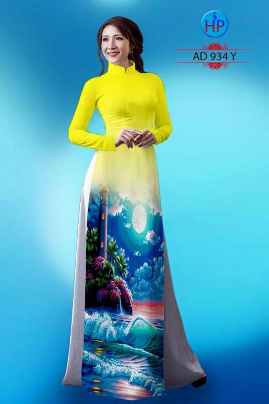 Vải áo dài phong cảnh 3D