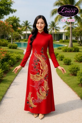 Áo dài kết chim hạc cao cấp-ADTK 11085