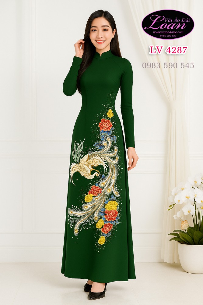 Vải áo dài chim phượng hoàng cao cấp