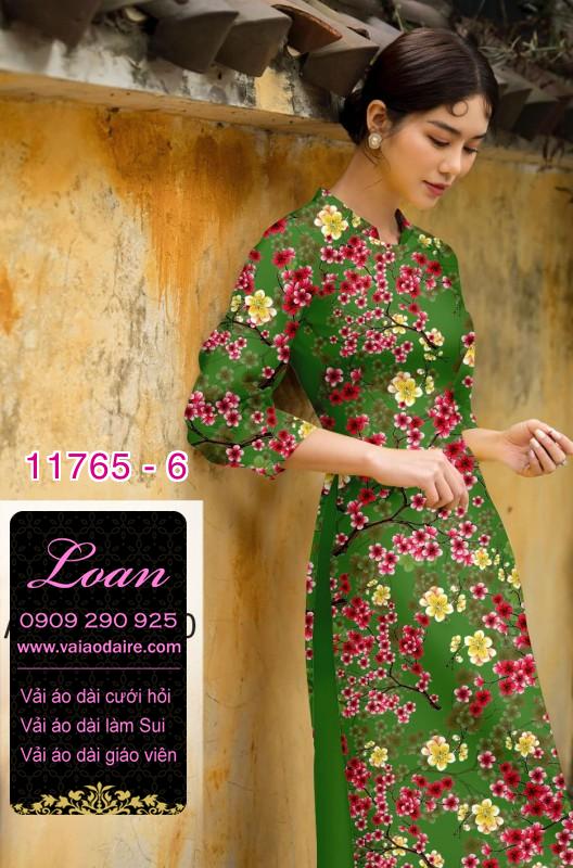 Vải áo dài tết hoa đào Vải áo dài tết hoa đào