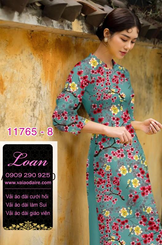 Vải áo dài tết hoa đào Vải áo dài tết hoa đào