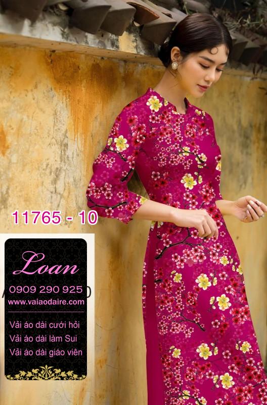 Vải áo dài tết hoa đào Vải áo dài tết hoa đào