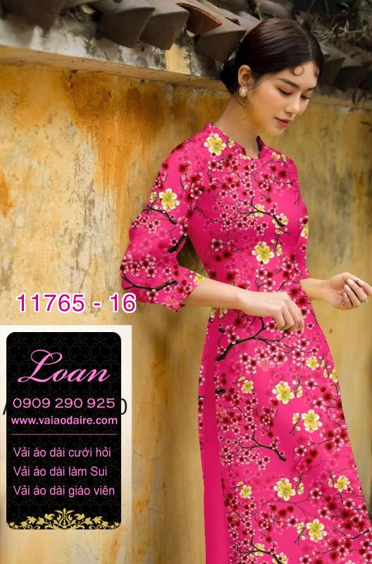 Vải áo dài tết hoa đào Vải áo dài tết hoa đào