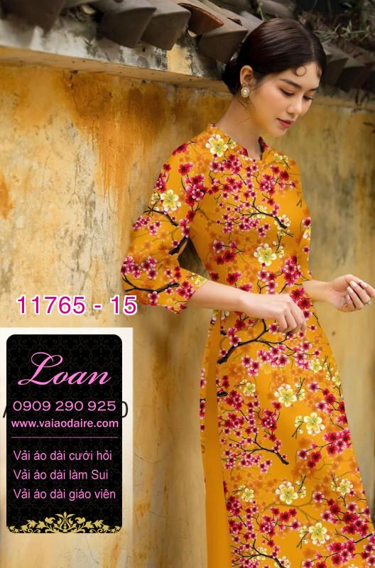 Vải áo dài tết hoa đào Vải áo dài tết hoa đào