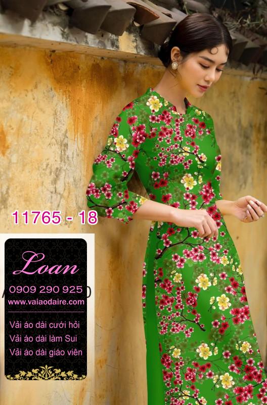 Vải áo dài tết hoa đào Vải áo dài tết hoa đào