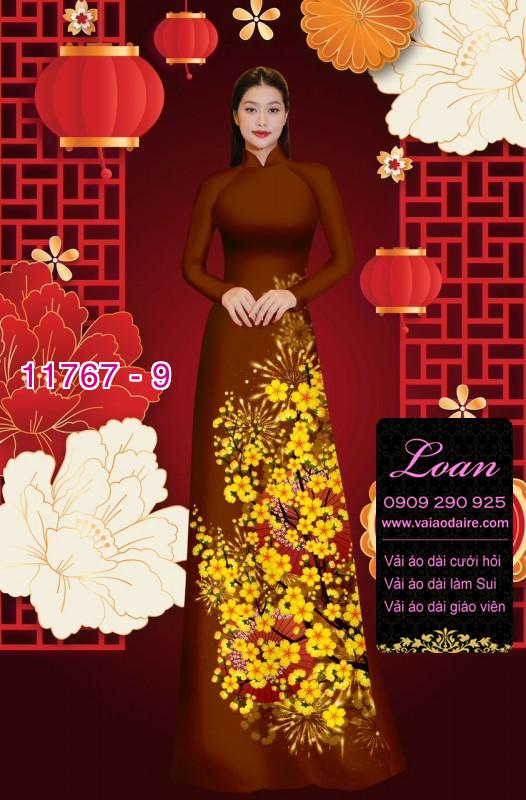 Vải áo dài tết hoa mai Vải áo dài tết hoa mai