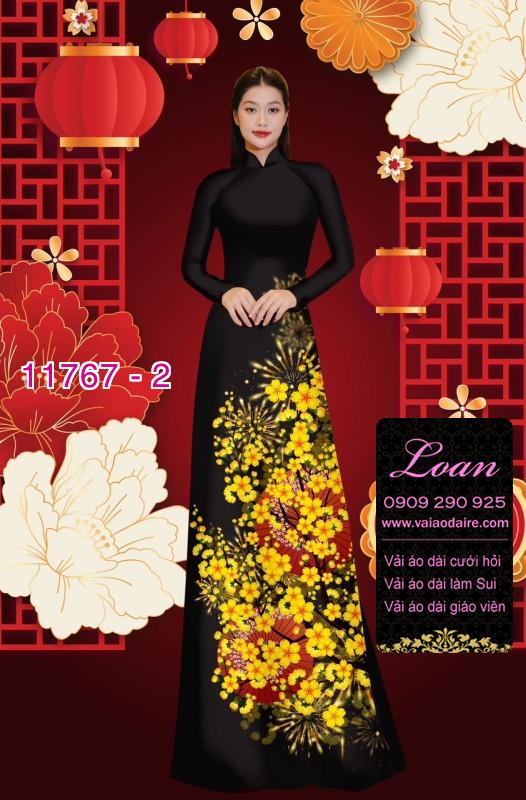 Vải áo dài tết hoa mai Vải áo dài tết hoa mai