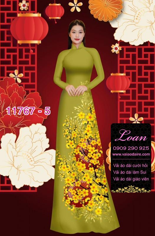 Vải áo dài tết hoa mai Vải áo dài tết hoa mai
