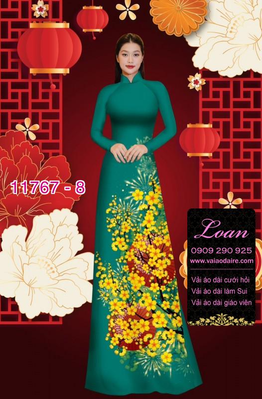 Vải áo dài tết hoa mai Vải áo dài tết hoa mai