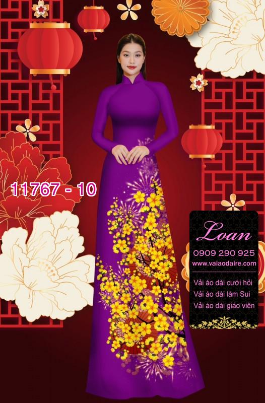 Vải áo dài tết hoa mai Vải áo dài tết hoa mai