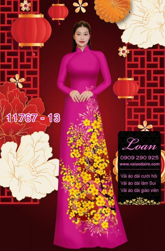 Vải áo dài tết hoa mai Vải áo dài tết hoa mai