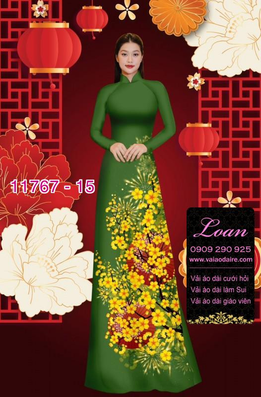 Vải áo dài tết hoa mai Vải áo dài tết hoa mai
