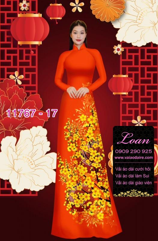 Vải áo dài tết hoa mai Vải áo dài tết hoa mai