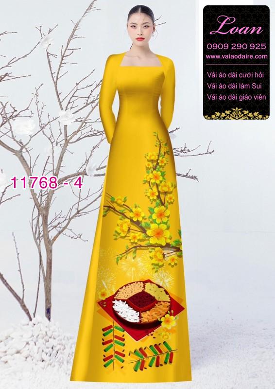 Vải áo dài tết hoa mai Vải áo dài tết hoa mai
