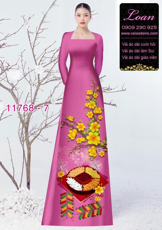 Vải áo dài tết hoa mai Vải áo dài tết hoa mai