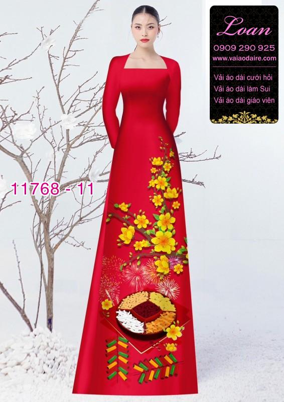Vải áo dài tết hoa mai Vải áo dài tết hoa mai