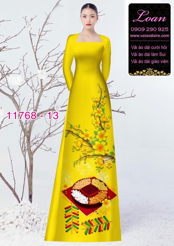 Vải áo dài tết hoa mai Vải áo dài tết hoa mai