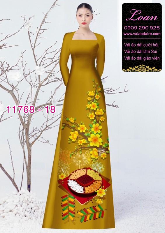 Vải áo dài tết hoa mai Vải áo dài tết hoa mai