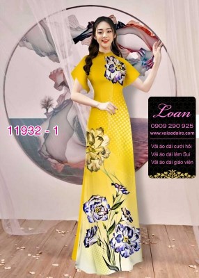 Vải áo dài hoa in 3D-DT 11932