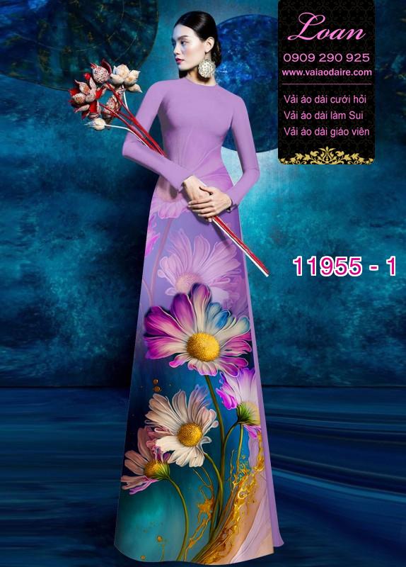 Vải áo dài hoa in 3D