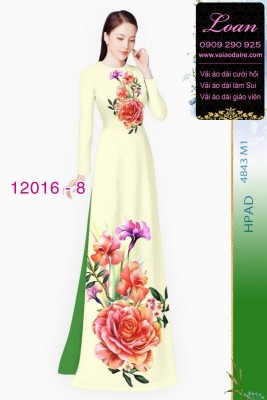 Vải áo dài in hoa 3D-DT 12016