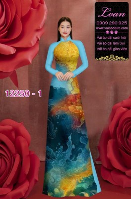 Vải áo dài hoa in 3D-DT 12250