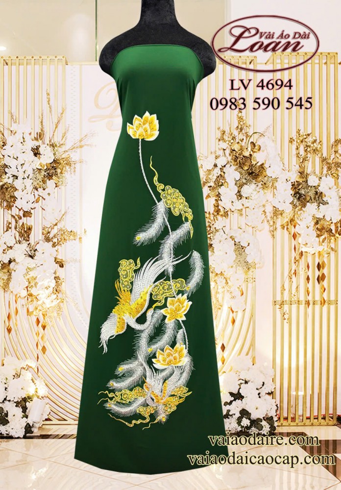 Vải áo dài thêu kết cao cấp