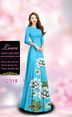 Vải áo dài hoa in 3D-DT 12318