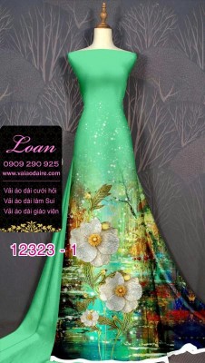 Vải áo dài hoa in 3D-DT 12323