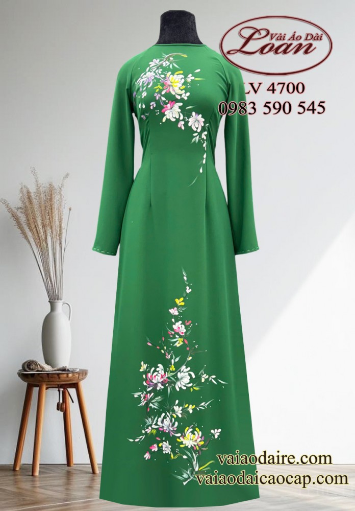 Áo dài vẽ hoa dây