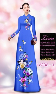 Vải áo dài hoa in 3D-DT 12332
