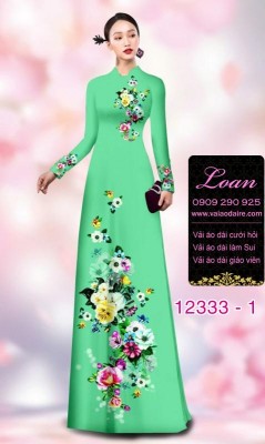 Vải áo dài hoa in 3D-DT 12333