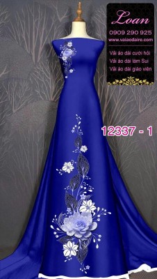 Vải áo dài hoa in 3D-DT 12337