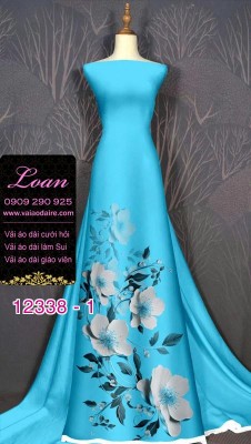 Vải áo dài hoa in 3D-DT 12338