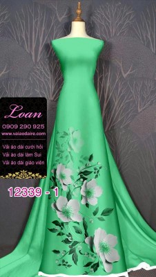 Vải áo dài hoa in 3D-DT 12339