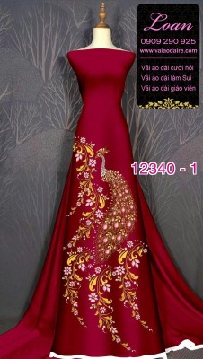 Vải áo dài hoa in 3D-DT 12340