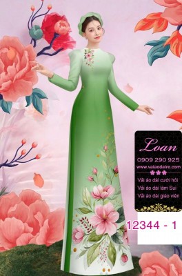 Vải áo dài hoa in 3D-DT 12344