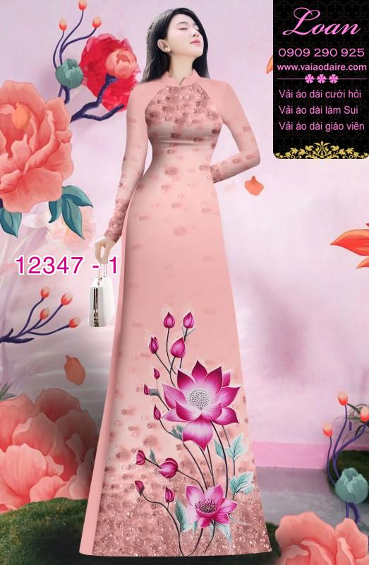 Vải áo dài hoa in 3D