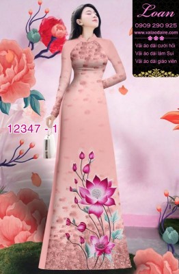 Vải áo dài hoa in 3D-DT 12347